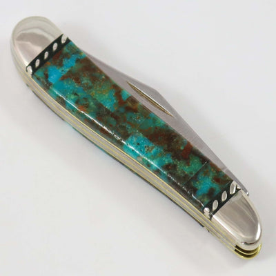 Inlaid Pocket Knife by Stewart Yellowhorse - Garland's