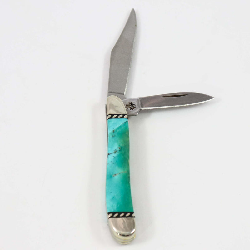 Inlaid Pocket Knife by Stewart Yellowhorse - Garland&