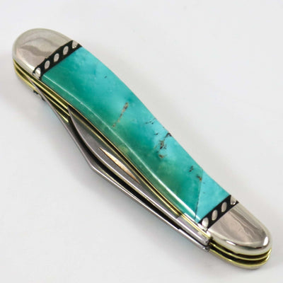 Inlaid Pocket Knife by Stewart Yellowhorse - Garland's