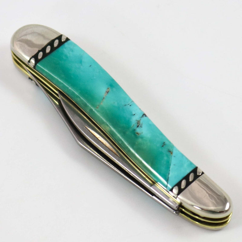 Inlaid Pocket Knife by Stewart Yellowhorse - Garland&