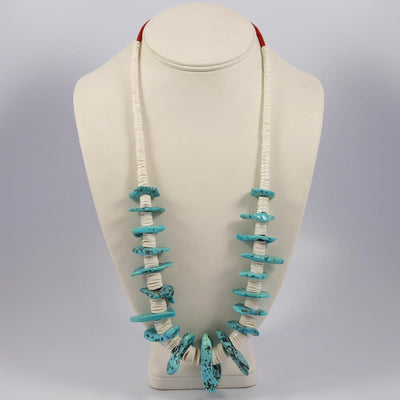 1970s Turquoise and Shell Necklace by Vintage Collection - Garland's