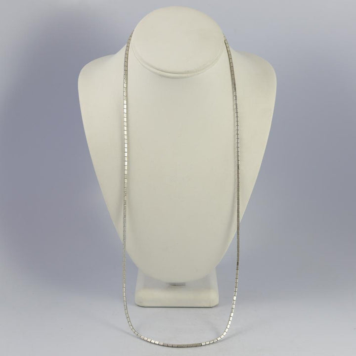 Silver Square Bead Necklace