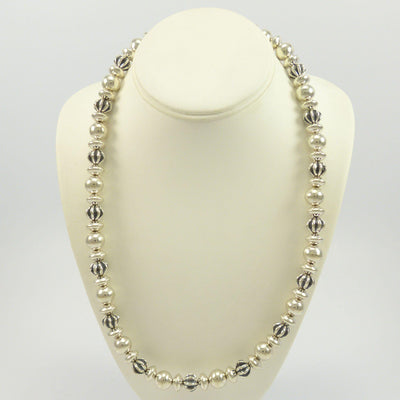Silver Bead Necklace by Al Joe - Garland's