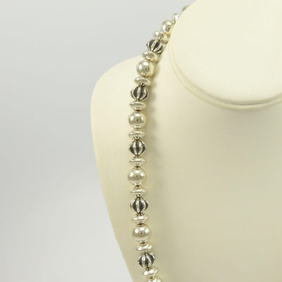 Silver Bead Necklace by Al Joe - Garland's