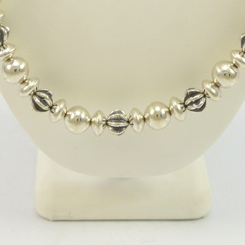 Silver Bead Necklace by Al Joe - Garland&