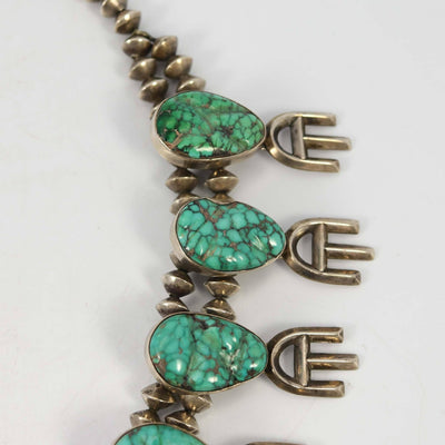 1970s Carico Lake Squash Blossom Necklace by Carl Allen Begay - Garland's