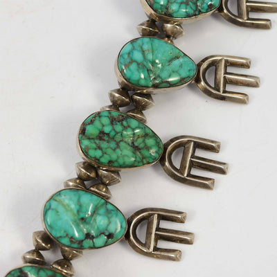 1970s Carico Lake Squash Blossom Necklace by Carl Allen Begay - Garland's
