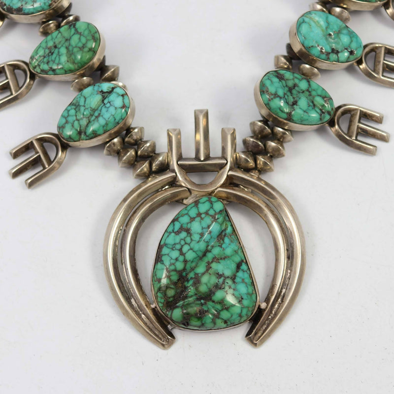 1970s Carico Lake Squash Blossom Necklace by Carl Allen Begay - Garland&