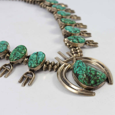 1970s Carico Lake Squash Blossom Necklace by Carl Allen Begay - Garland's