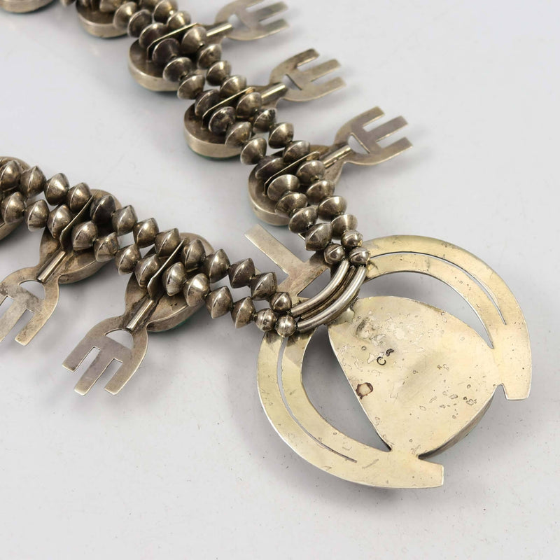 1970s Carico Lake Squash Blossom Necklace by Carl Allen Begay - Garland&
