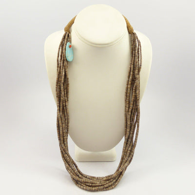 Olive Shell Heishi Necklace by Lester Abeyta - Garland's