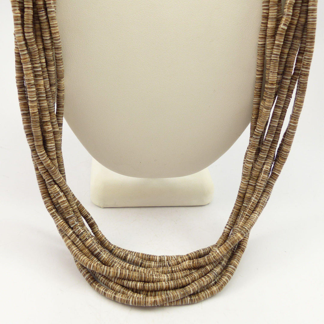 Olive Shell Heishi Necklace by Lester Abeyta - Garland's