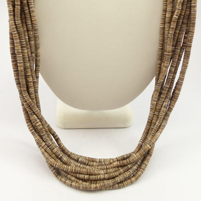 Olive Shell Heishi Necklace by Lester Abeyta - Garland's