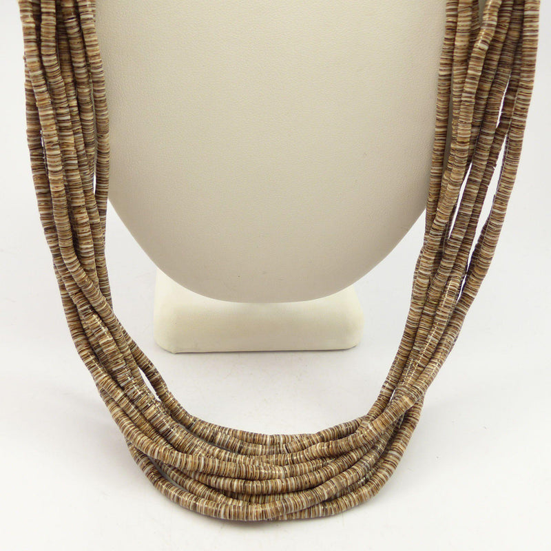 Olive Shell Heishi Necklace by Lester Abeyta - Garland&