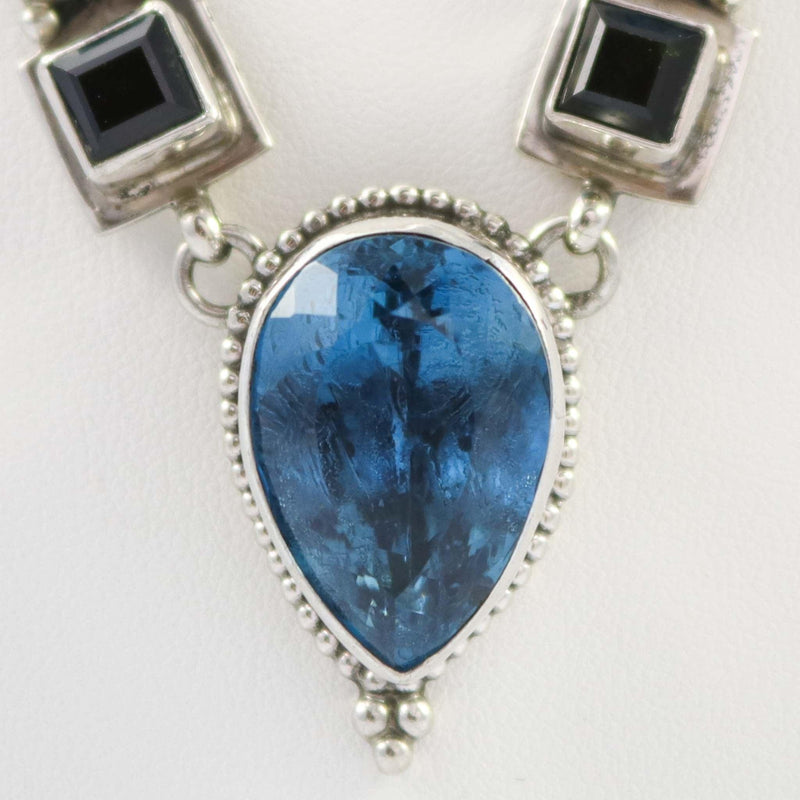 Blue Topaz and Tourmaline Necklace by Sharon Sandoval - Garland&
