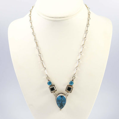 Blue Topaz and Tourmaline Necklace by Sharon Sandoval - Garland's