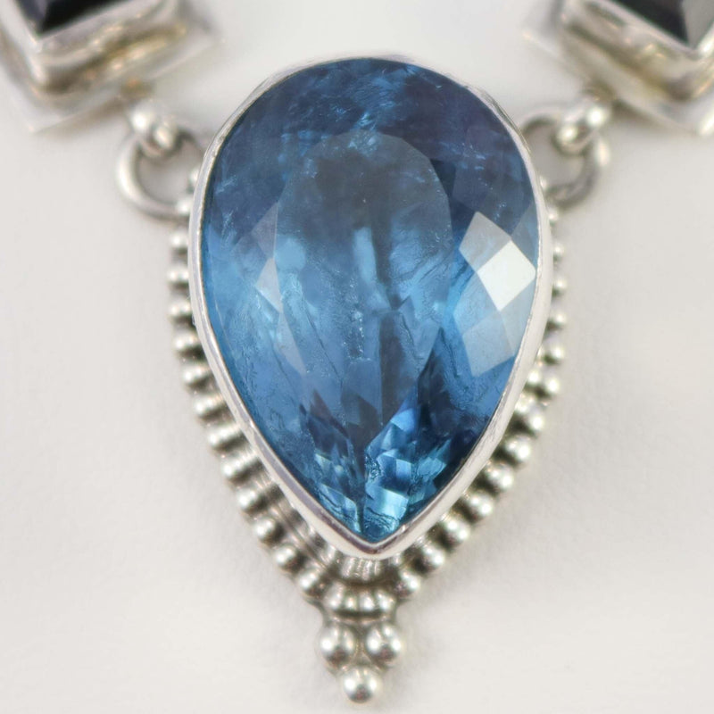 Blue Topaz and Tourmaline Necklace by Sharon Sandoval - Garland&