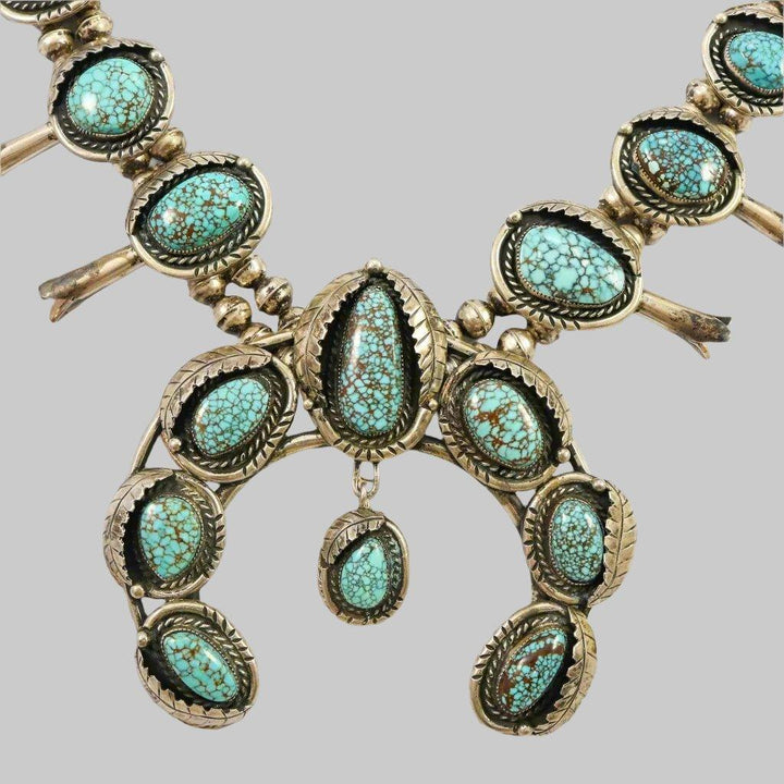 1970s Timberline Turquoise Squash Blossom by Vintage Collection - Garland's