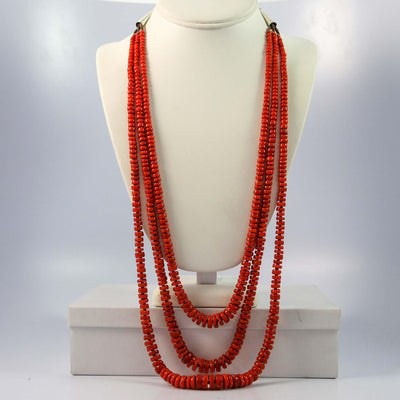 Coral Bead Necklace by Lester Abeyta - Garland's