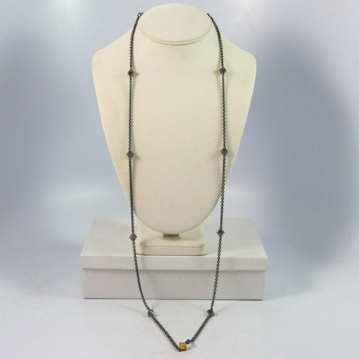 Gold and Silver Pyramid Necklace by Maria Samora - Garland's