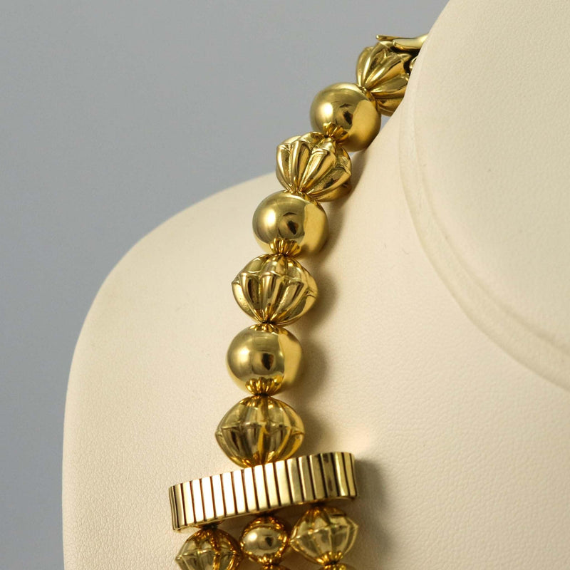 18k Gold Navajo Pearl Necklace by Trent Lee-Anderson - Garland&