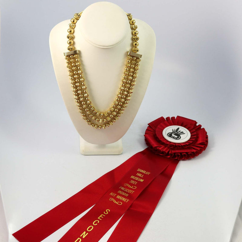 18k Gold Navajo Pearl Necklace by Trent Lee-Anderson - Garland&