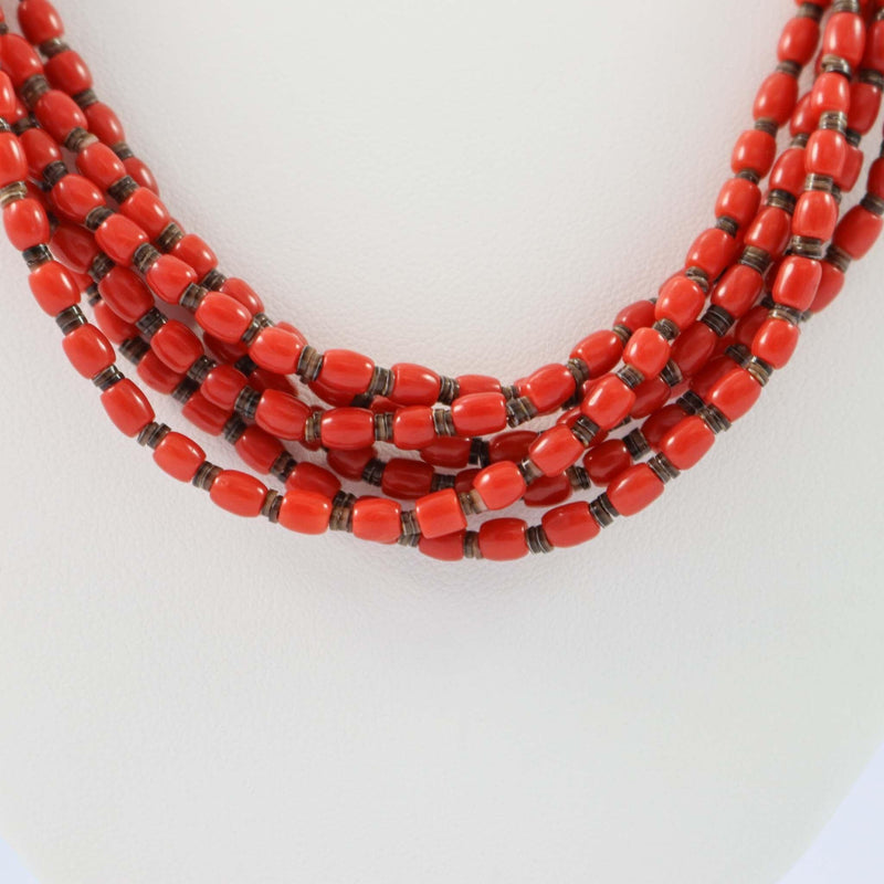 Coral Bead Necklace by Lester Abeyta - Garland&