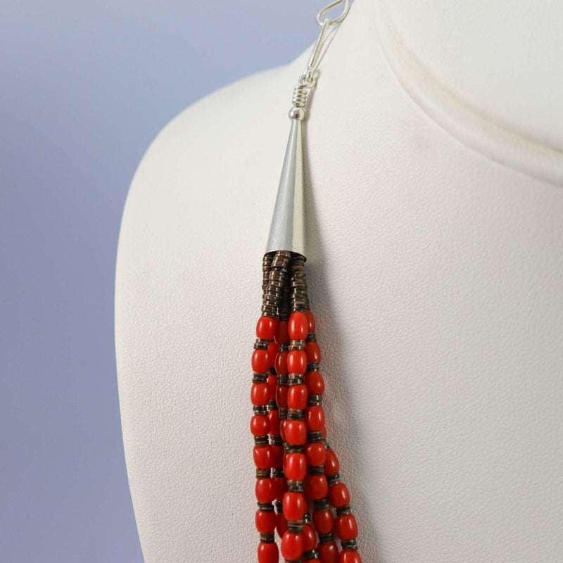 Coral Bead Necklace by Lester Abeyta - Garland&