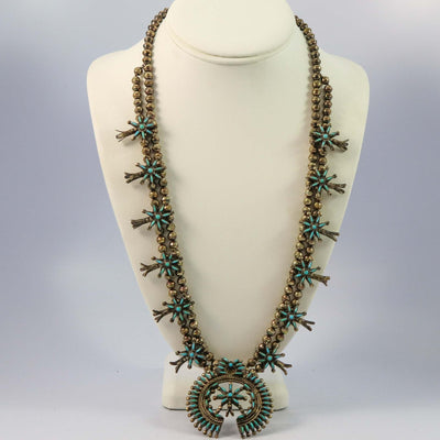 1950s Turquoise Squash Blossom Necklace by Vintage Collection - Garland's