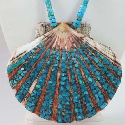 1960s Turquoise and Shell Necklace by Vintage Collection - Garland's