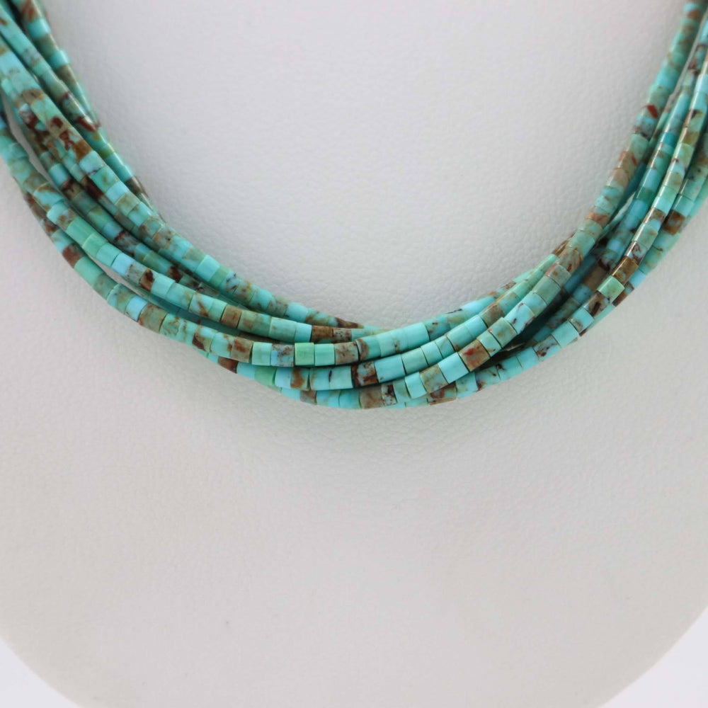 Kingman Turquoise Necklace by Joe Jr. and Valerie Calabaza - Garland's