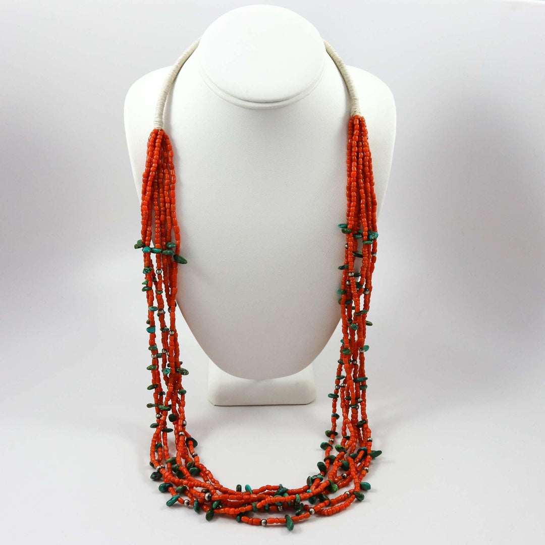 Coral and Turquoise Necklace by Melvin Masquat - Garland's