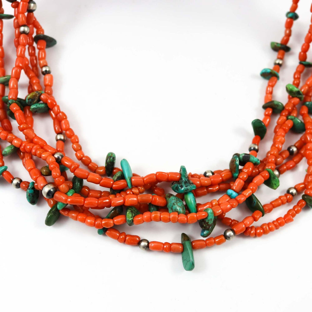 Coral and Turquoise Necklace by Melvin Masquat - Garland's