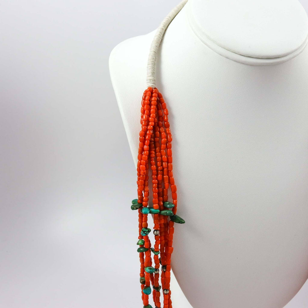 Coral and Turquoise Necklace by Melvin Masquat - Garland's