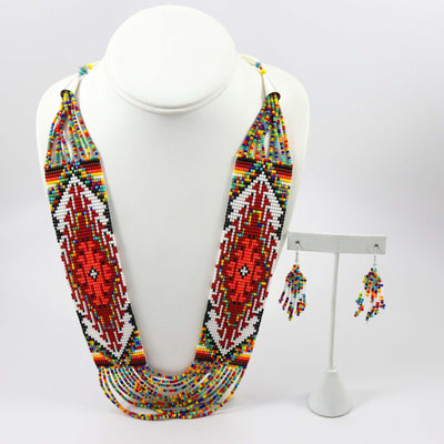 Beaded Necklace and Earring Set by Rena Charles - Garland's