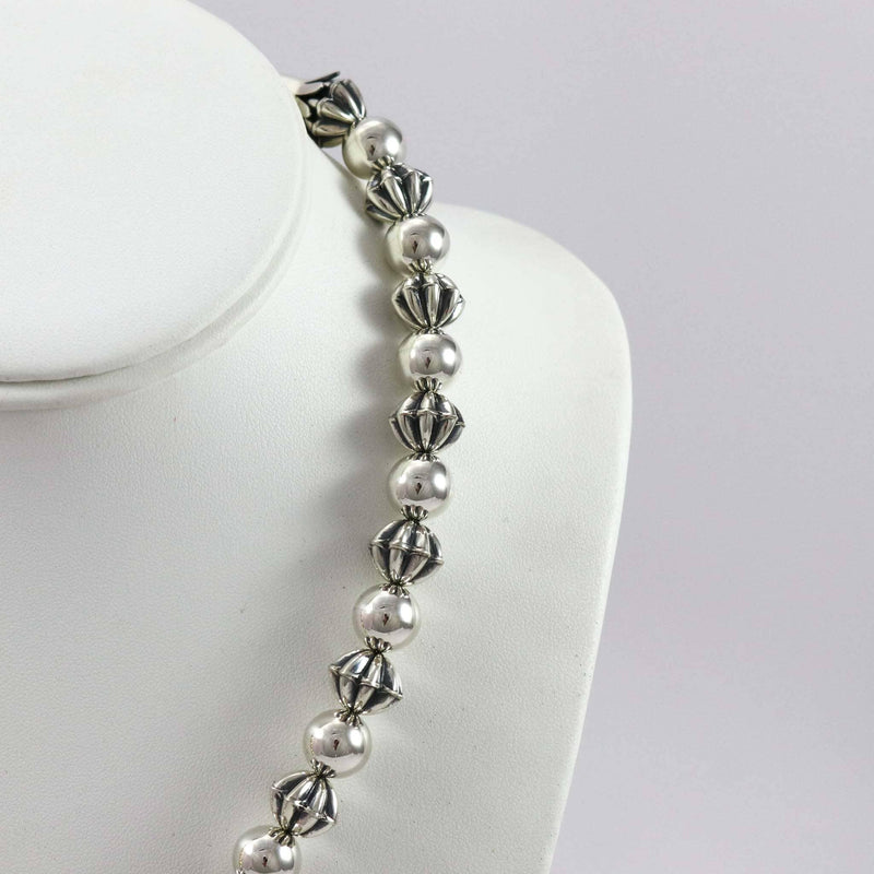 Gold and Silver Navajo Pearl Necklace by Kyle Lee-Anderson - Garland&