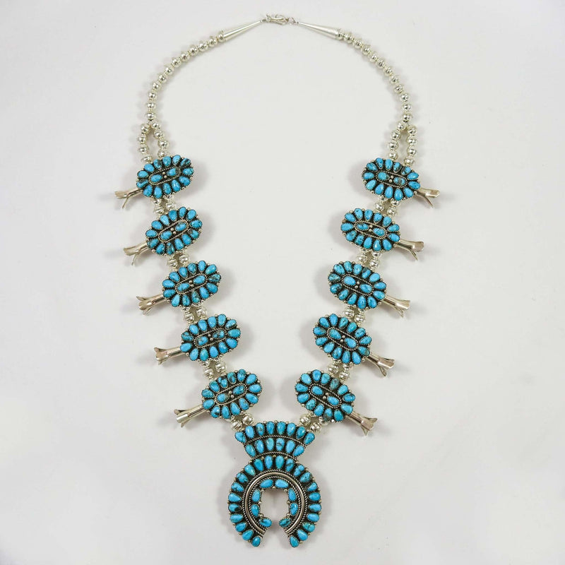 Kingman Turquoise Squash Blossom by Fannie Begay - Garland&