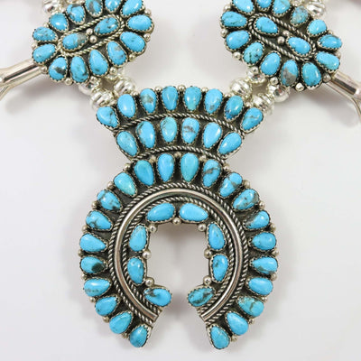 Kingman Turquoise Squash Blossom by Fannie Begay - Garland's