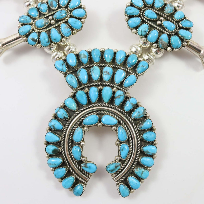 Kingman Turquoise Squash Blossom by Fannie Begay - Garland&