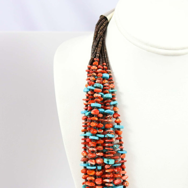 Turquoise and Spiny Necklace by Kenneth Aguilar - Garland's