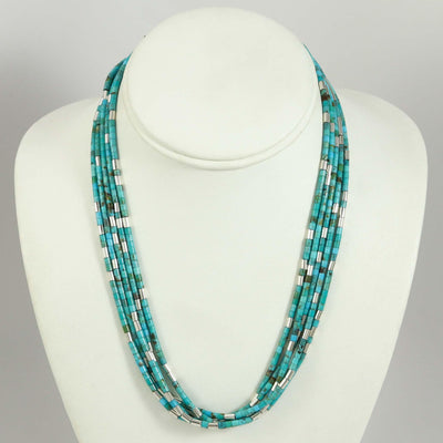 Kingman Turquoise Heishi Necklace by Nick and Me-Wee Rosetta - Garland's