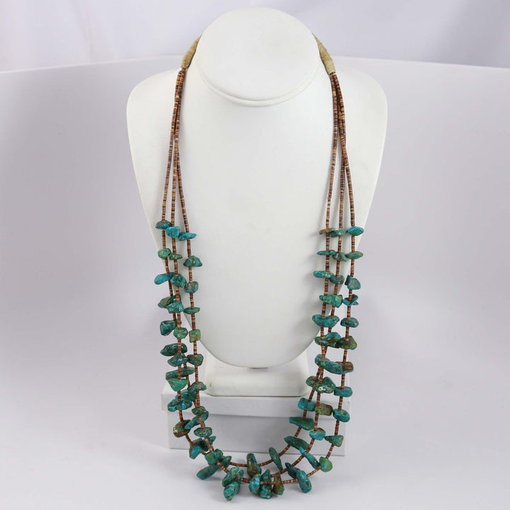 1970s Turquoise and Shell Necklace by Vintage Collection - Garland's