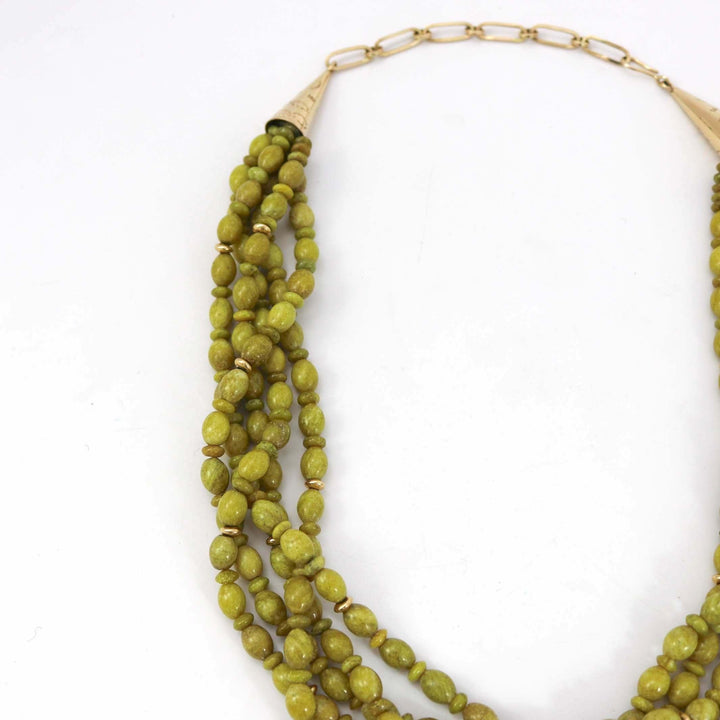 Serpentine and Gold Necklace by Joe and Terry Reano - Garland's