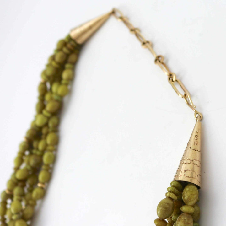 Serpentine and Gold Necklace by Joe and Terry Reano - Garland's