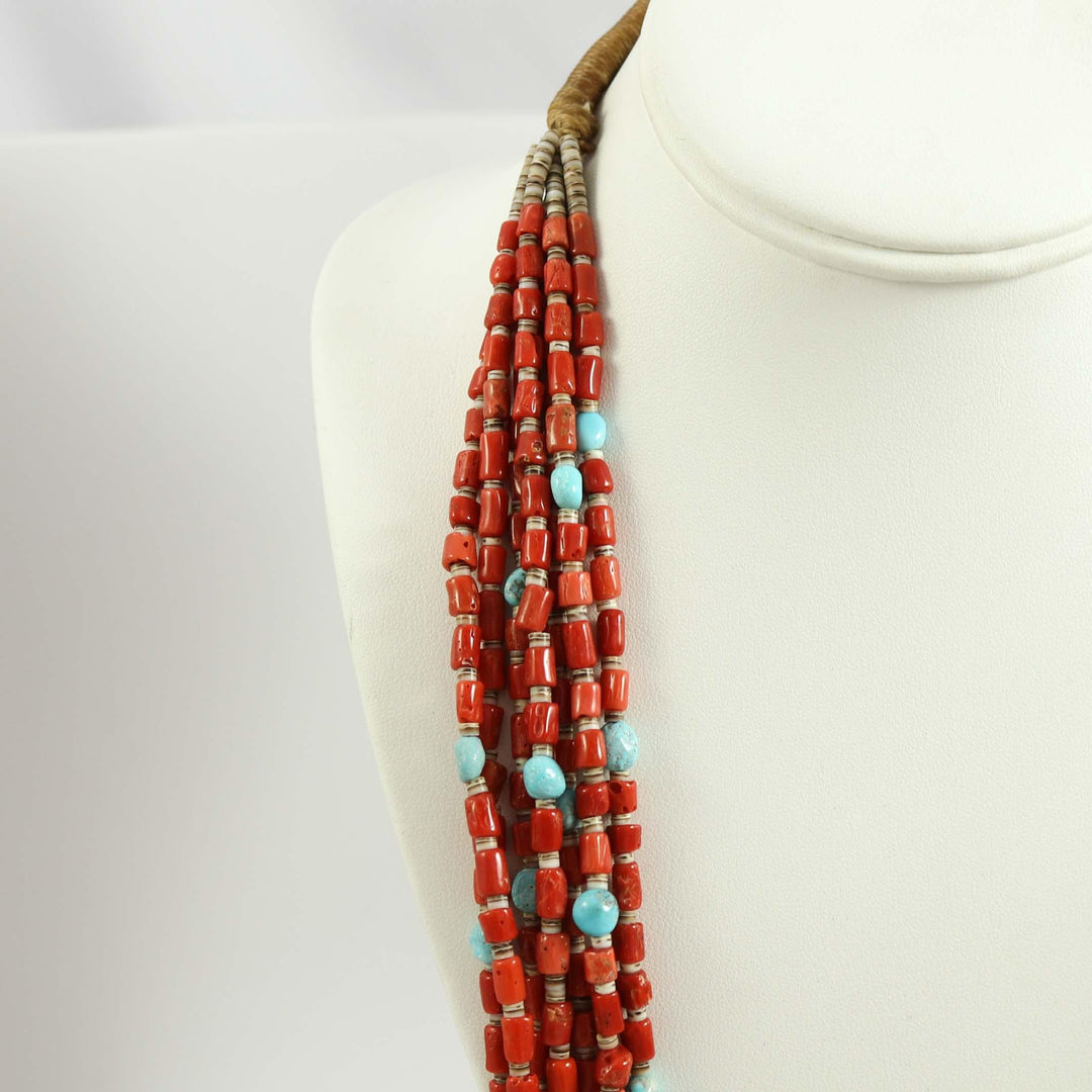 Coral and Turquoise Necklace by Lester Abeyta - Garland's