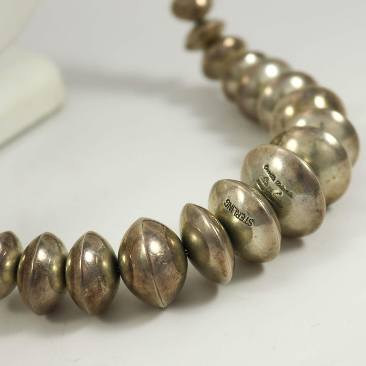 Silver Bead Necklace by Orville Tsinnie - Garland's