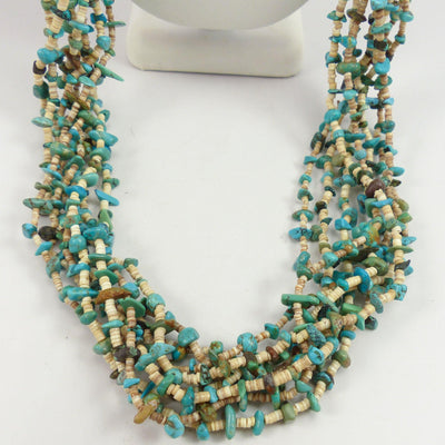 Turquoise and Melon Shell Necklace by Rethema Tsosie - Garland's