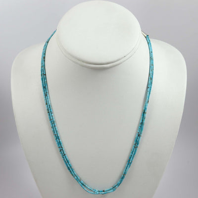Kingman Turquoise Necklace by Joe Jr. and Valerie Calabaza - Garland's