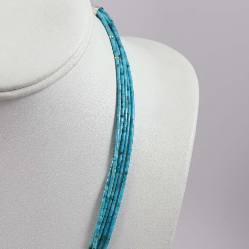 Sleeping Beauty Turquoise Necklace by Joe Jr. and Valerie Calabaza - Garland&