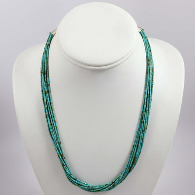 Kingman Turquoise Necklace by Joe Jr. and Valerie Calabaza - Garland's